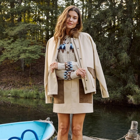 NWT WASILLA UTILITY MINI SKIRT Tan and Brown Mini Skirt with Pockets size 10 - Picture 5 of 10